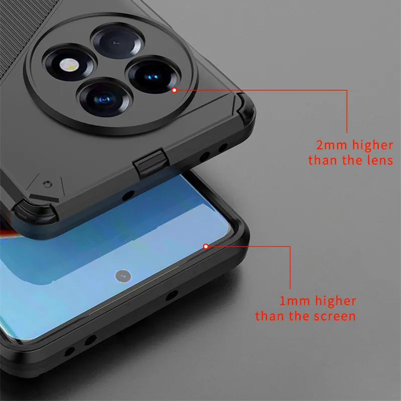 For OnePlus ACE 2 5G Case OnePlus ACE 2 Cover 6.74 inch Punk Armor Shockproof Hard Rubber Bracket Bumper For OnePlus ACE 2 5G