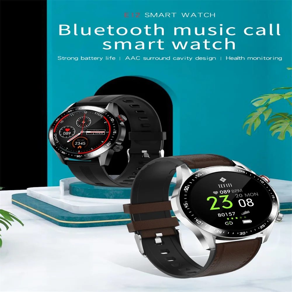 

E1-2 Smart Watch Men Bluetooth Call Custom Dial Full Touch Screen Waterproof Smartwatch For Android IOS Sports Fitness Tracker
