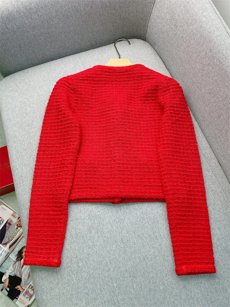 Рождественское платье красный элегантный комплект вязаный кардиган с бантом и