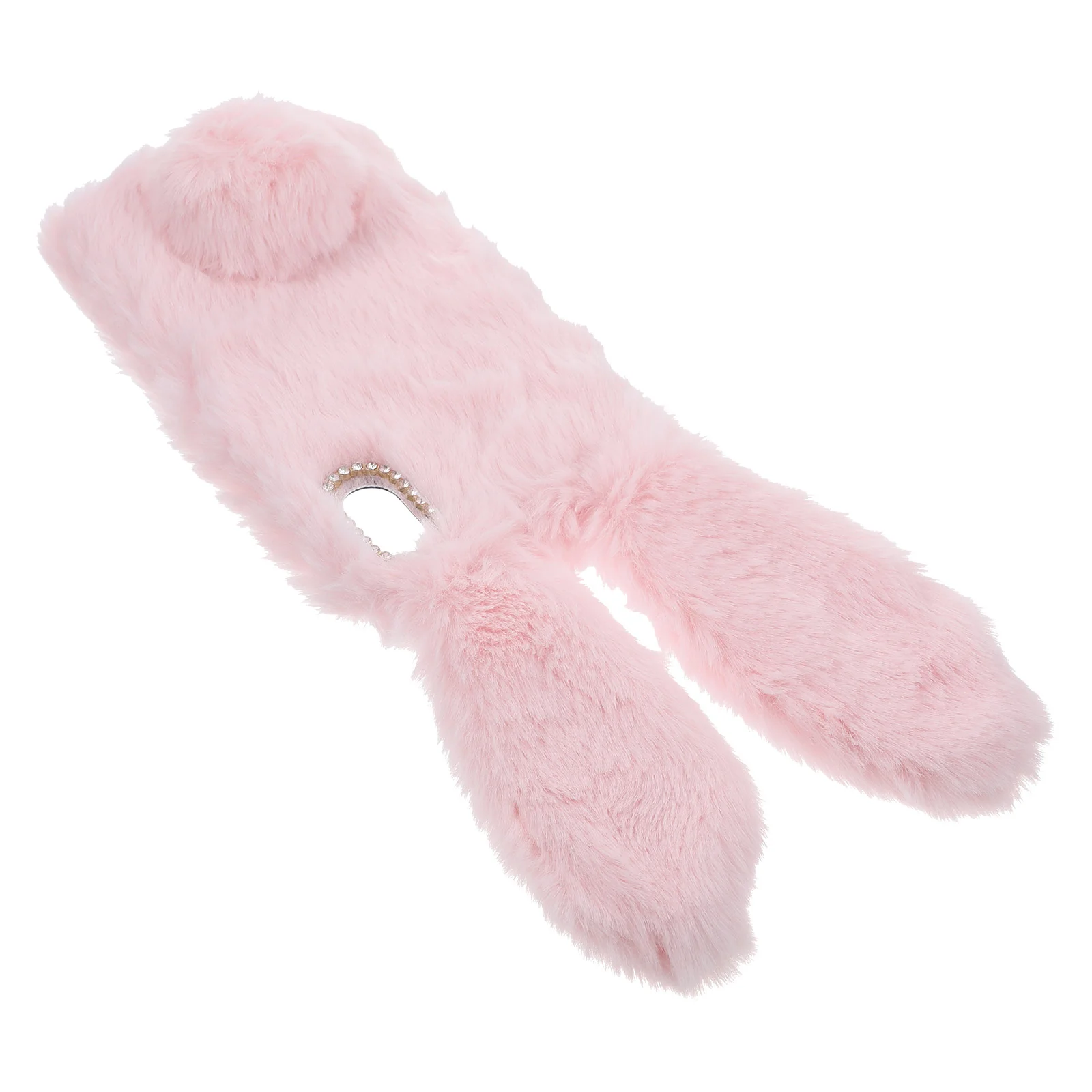 

Чехол для мобильного телефона плюшевый кролик серия осень-зима Рекс плюшевый модный удобный теплый чехол для рук для XR (розовый)