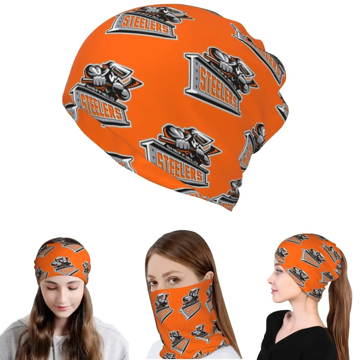Фото Бандана-маска для шеи Sheffield Steelers, многофункциональный велосипедный шарф, шапка-бини для мужчин и женщин, ветрозащитная №1
