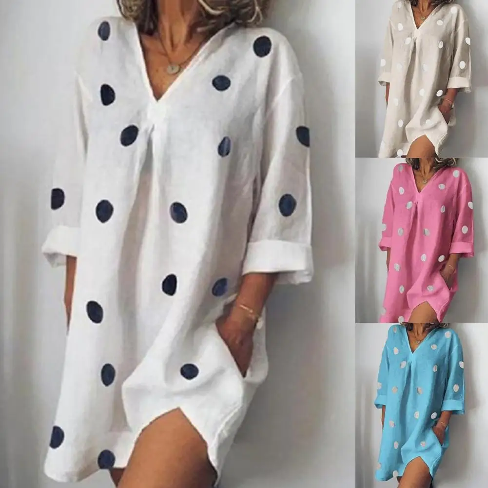 

Simple Dress Soft Women Dress One-piece Simple Casual Plus Size One-piece Women Dress Boho Comfortable
