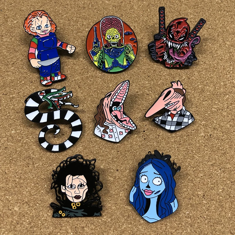 

Halloween Horror Movie Enamel Pin Lapel Pins for Backpacks Men Women's Brooches on Clothes Briefcase Badges Jewelry Decorate