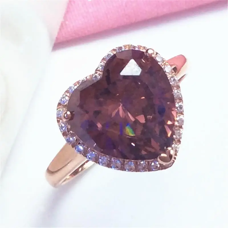 

585 purple gold 14K rose gold crystal inlaid love gemstone wedding jewellery set bridal jewelry luxury mothers day gift