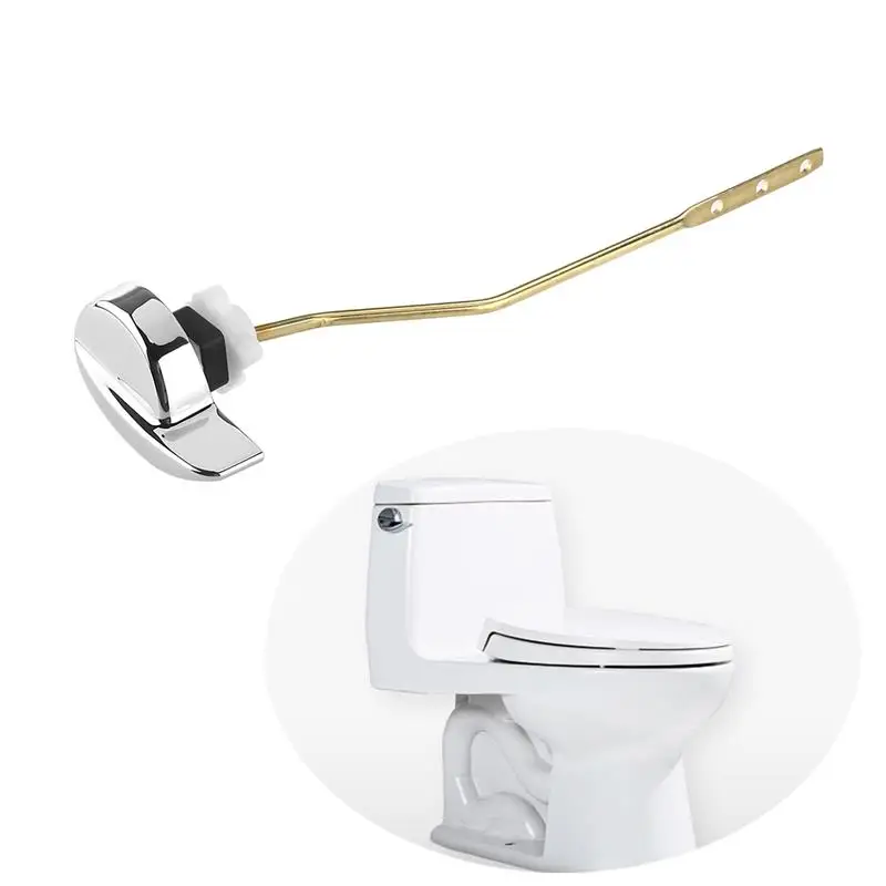 

OULII Angle Fitting Side Mount Toilet Lever Handle Compatible for TOTO Kohler Toilet Tank (Silver+Golden)