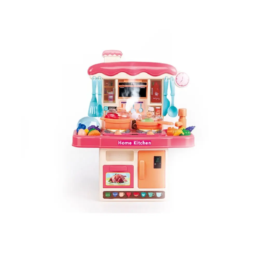 

Имитация Cocina Infantil со звуком, подсветкой, распылителем воды, кухонные игрушки, набор для приготовления пищи, стол для игр, дом, плита для приго...