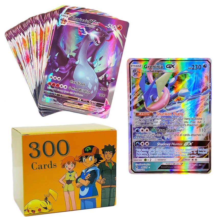 54-300Pcs Pokemon Cards 300 V MAX 300 GX Best Selling Children Battle English Version Game Tag Team Shining Vmax Collection Card