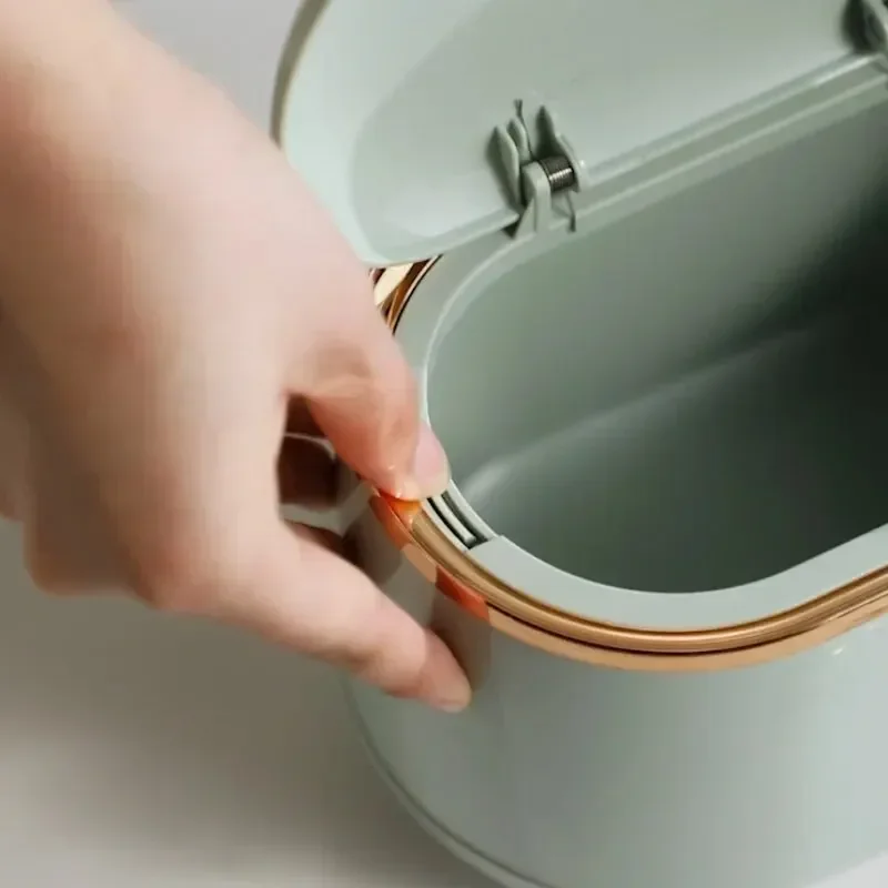 Beishan Небольшой Настольный Мусорный Бак С Крышкой Роскошный Пластиковый Прессом