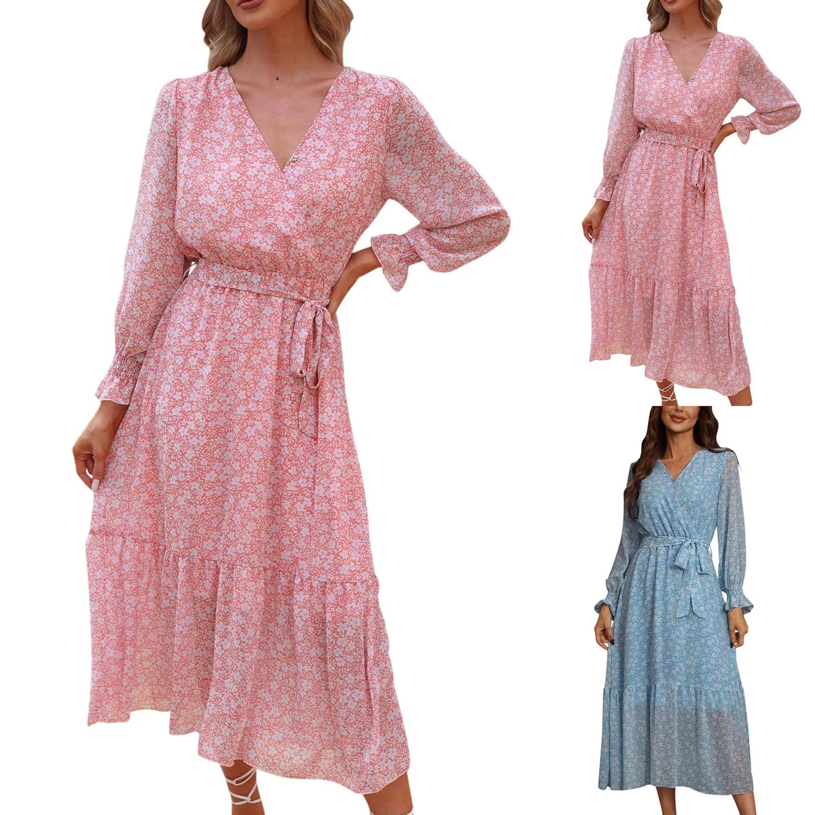 

Women Women Sleeveless Casual Cotton Flare Dress Womens Autumn Casual Floral Printed Long Maxi Dress Sundresses Women