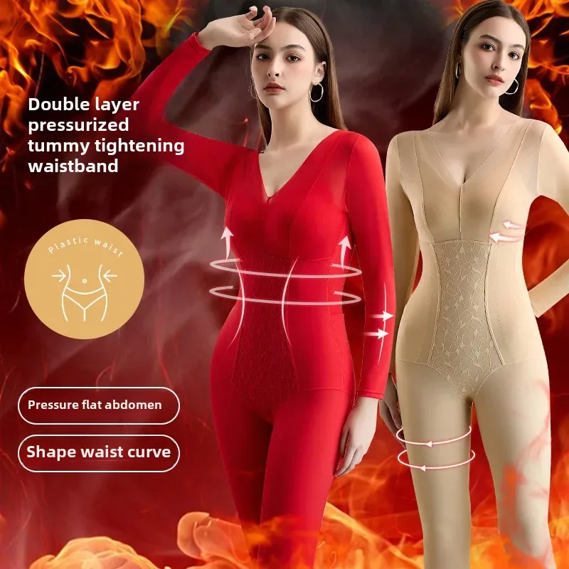 Осенне-зимнее боди с длинными рукавами и шнуровкой на груди подтягивающее бедра