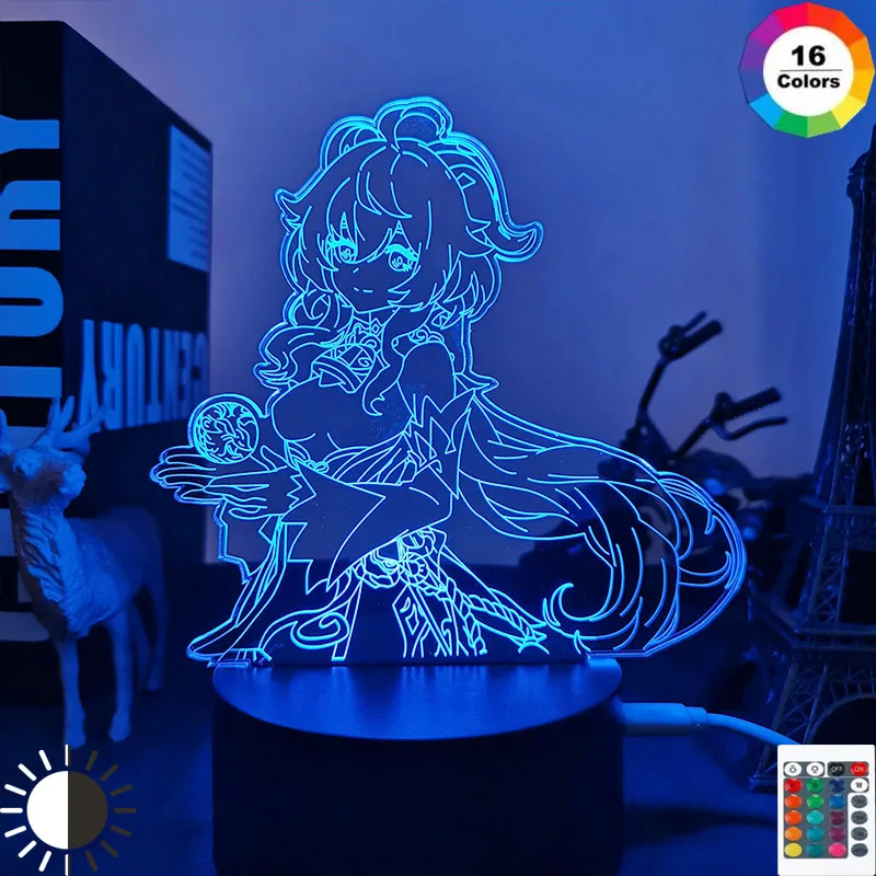 Acrylic Led Night Lamp Genshin Impact Ganyu Led Night Light Game
