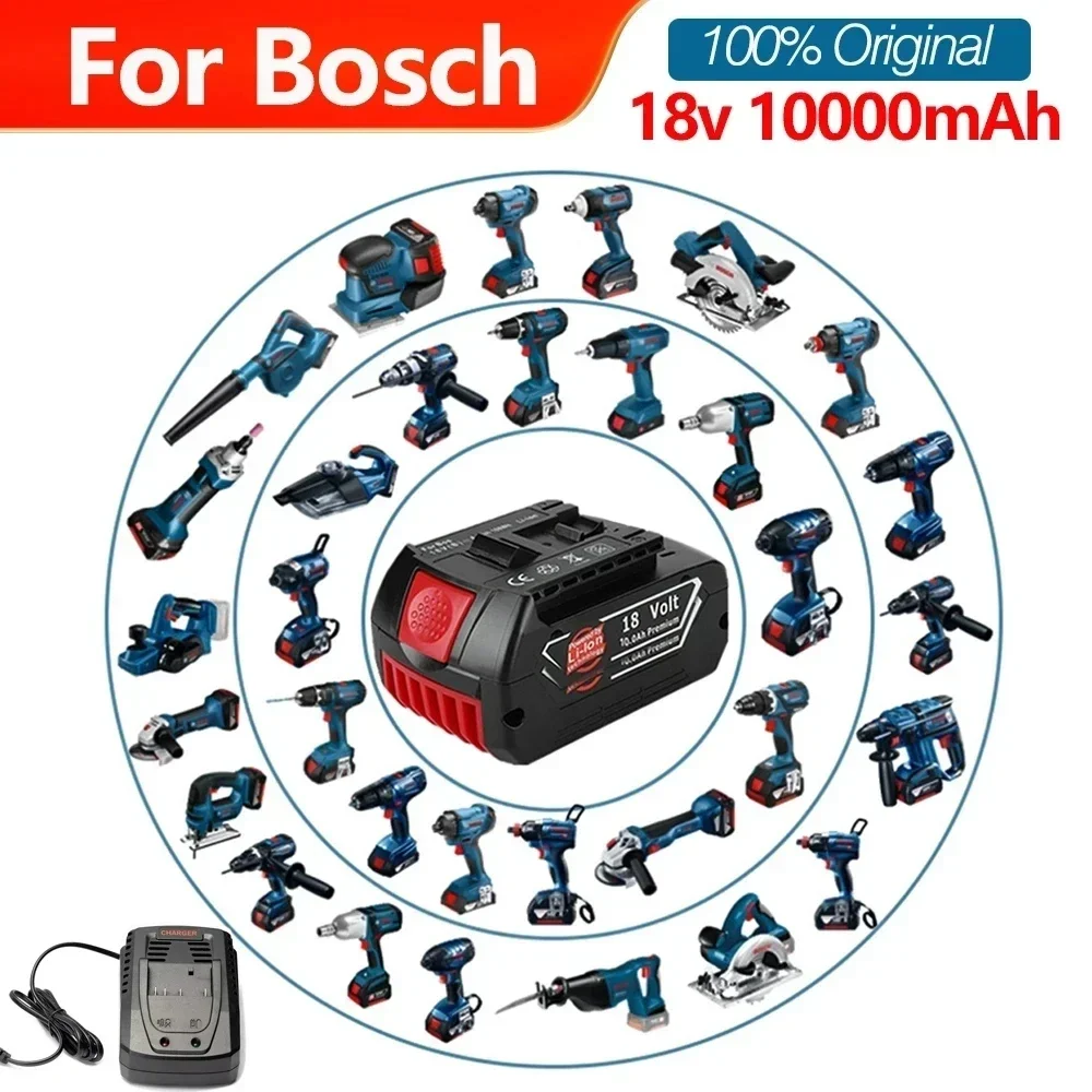 Аккумуляторная батарея 18 В 10000 мАч Ersatz для Bosch Professionalelle System Cordless Werkzeuge BAT609 BAT618 GBA18V80