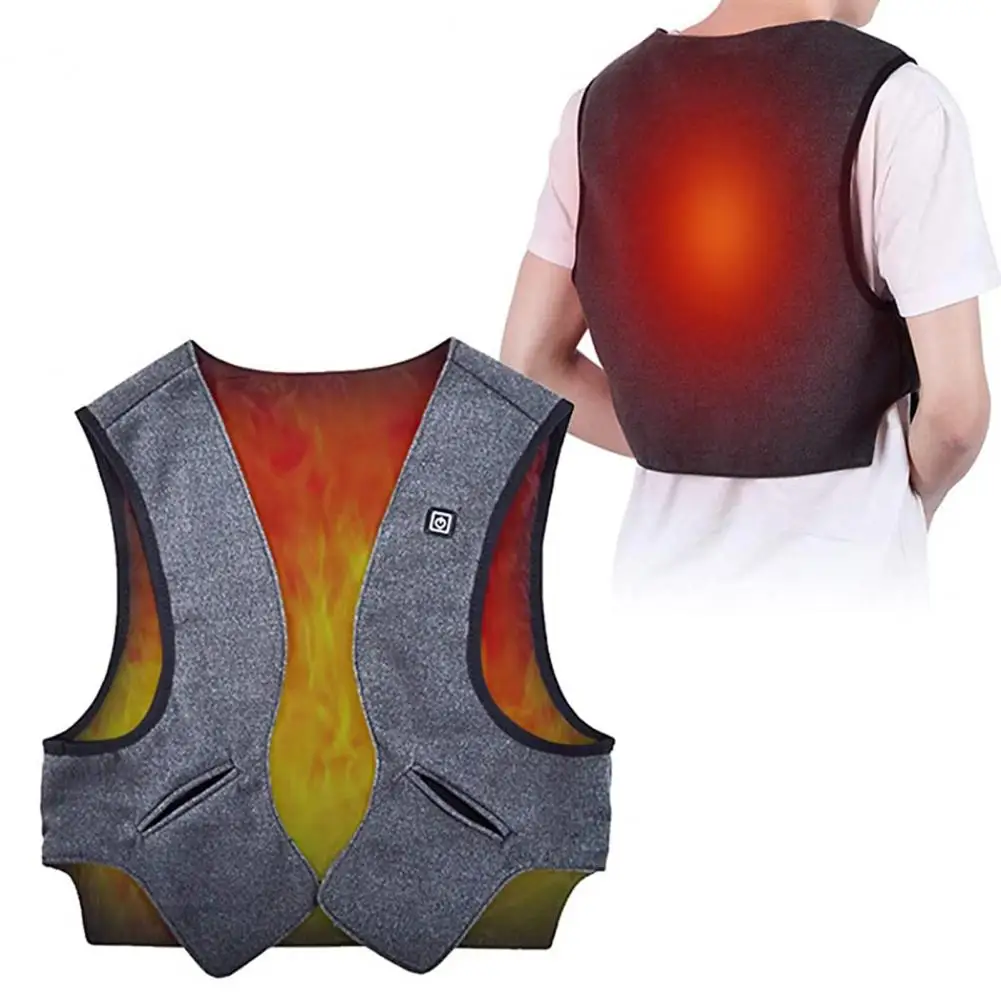 

Стильный жилет с подогревом для мужчин и женщин, безопасный зимний жилет с 3d-вырезом и USB подогревом, электрическая безрукавка, защита от хол...