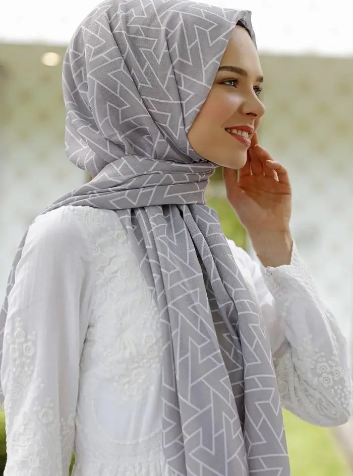 

WOMEN HIJAB SHAWL ACCESSORY SCARF COTTON MEVSİMLİK GIFT SILVER LAUREL