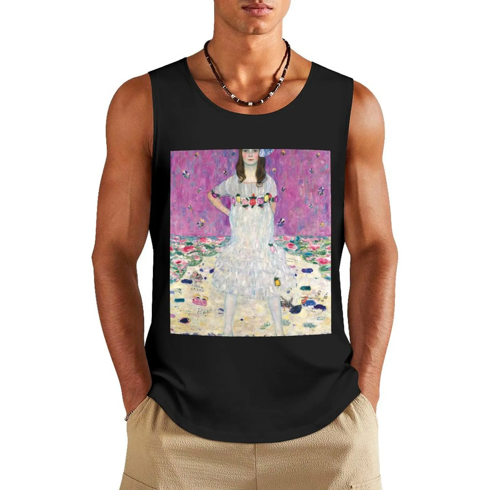 Gustav Klimt M?da Primavesi Майка без рукавов мужские рубашки Футболка для спортзала мужская