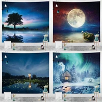 dream starry sky background cloth ins hanging cloth room bedroom dormitory layout decoration bedside wall wall cloth tapestry