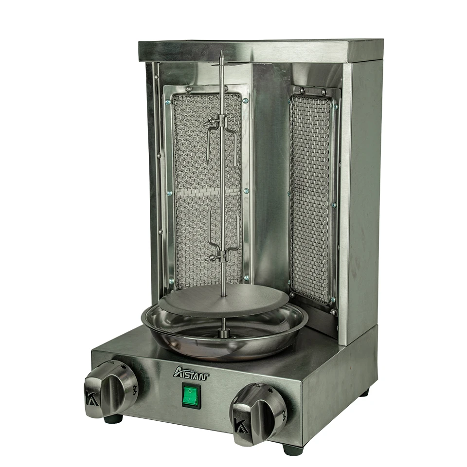 GB25 Gas Vertical kebab machine 360°rotary S.steel Turkey kebab roaster Shawarma Middle East Rotisserie Equipment