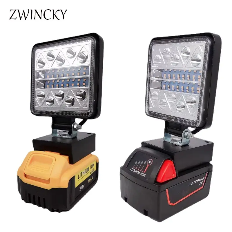 

LED Work Lights Flashlights Electric Torch Spotlight For Milwaukee M 18 For Dewalt 14.4V 18V Li-ion Battery Tool Light Outdoor