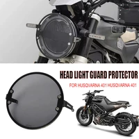 motorcycle headlight cover lamp patch head light guard protector grille for husqvarna svartpilen 401 250 2018 2022