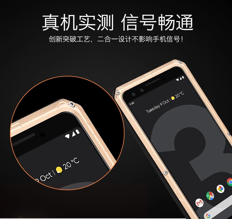 Imatch Aluminum Metal Armor Silicone Shockproof Cover For Google Pixel 3 3a Xl  Dirt Shock Proof Case