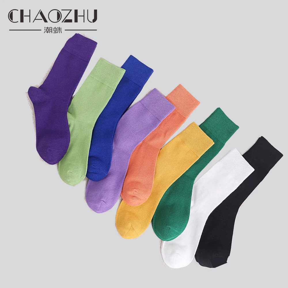 

Носки CHAOZHU OL базовые однотонные модные из 100% хлопка высокого качества всесезонные эластичные женские повседневные носки 27 цветов