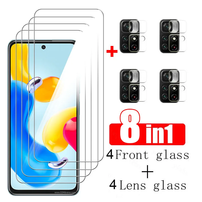 

8in1 Tempered Glass For Xiaomi Redmi Note 11 Pro Plus 5G Screen Protector For Redmi Note 11S 11 Pro+ 5G Protective Glass