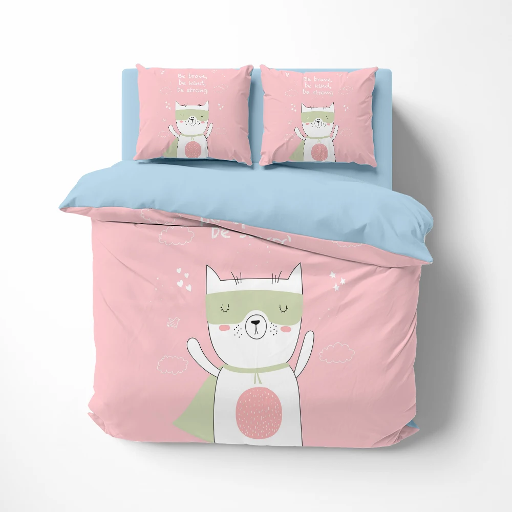 

Linens Cartoon whale Bedding set twin queen king euro bed linen Quilt/Duvet cover set 2bedrooms lovely Bed set for kids pink