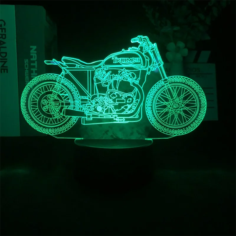 

Винтажная мотоциклетная Ночная лампа с будильником, ночное освещение, украшение, изменение цвета, Прямая поставка