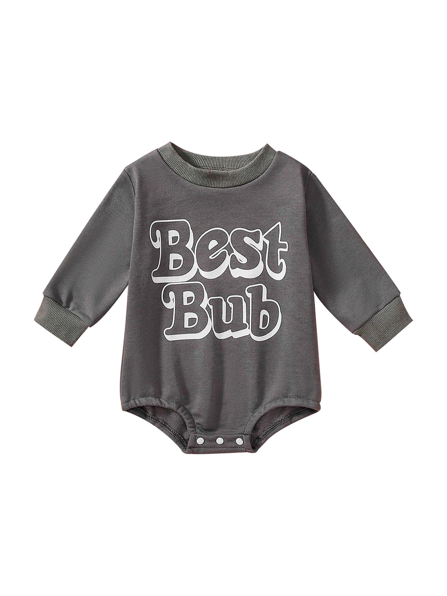 

Infant Baby Boys Girls Sweatshirt Romper Letter Print Crewneck Long Sleeve Unisex Newborn Sweater for Spring Fall