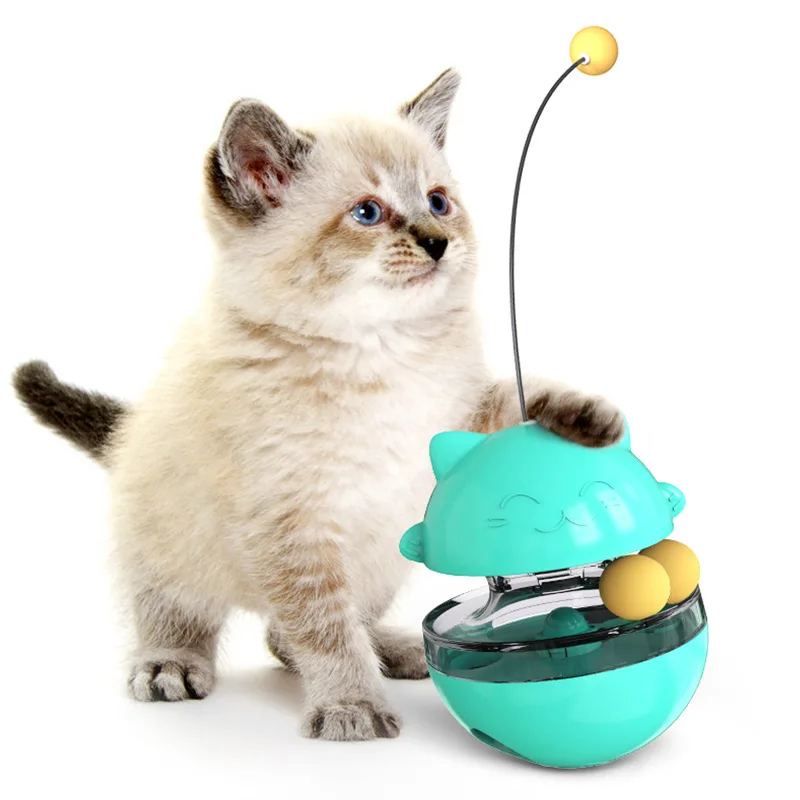 

Lucky Cat Multi-Functional Track Leakage Tumbler Toy For Cats Table Tennis Ball Funny Cat Stick Pet Toy Ball Pet Cat Accessories