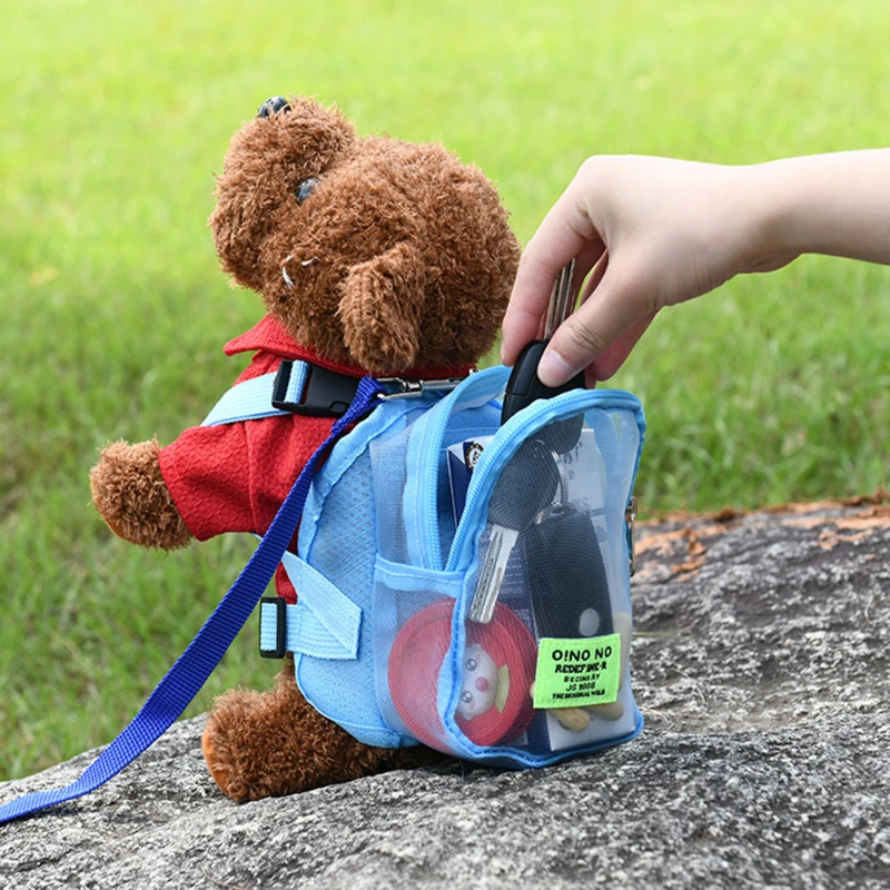 

Сетчатый рюкзак для собак, воздухопроницаемая тянущаяся сумка для маленьких и средних щенков, милые школьные ранцы для чихуахуа, рюкзаки дл...