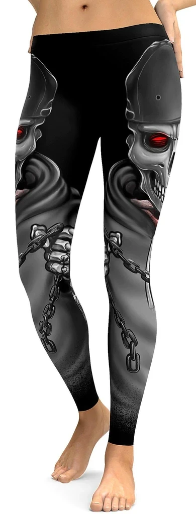

Hot Women Yoga Leggings Evil Skeleton 3D Print Cosplay Fitness Bodybuilding Female Fashion Sexy Pencil Pants Hip Hop Harajuku