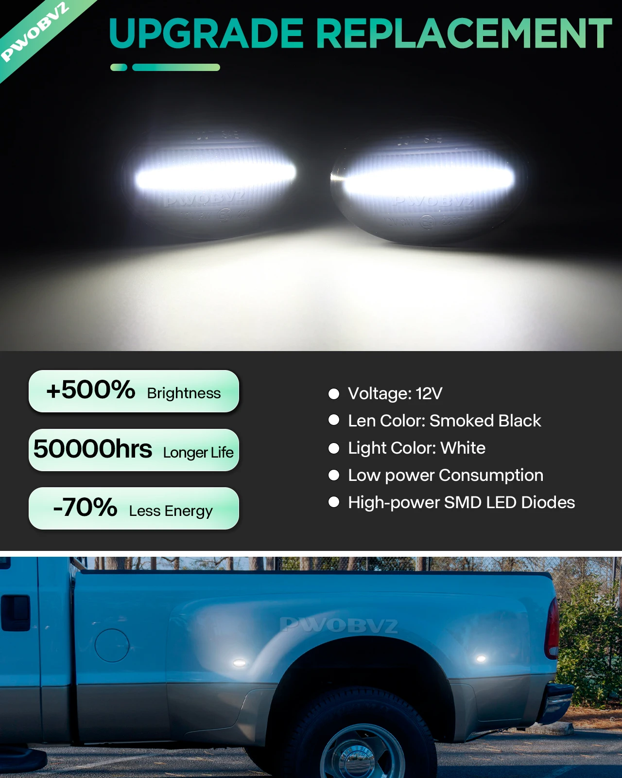 4 шт. дымчатый полностью светодиодный передний задний бампер белые боковые