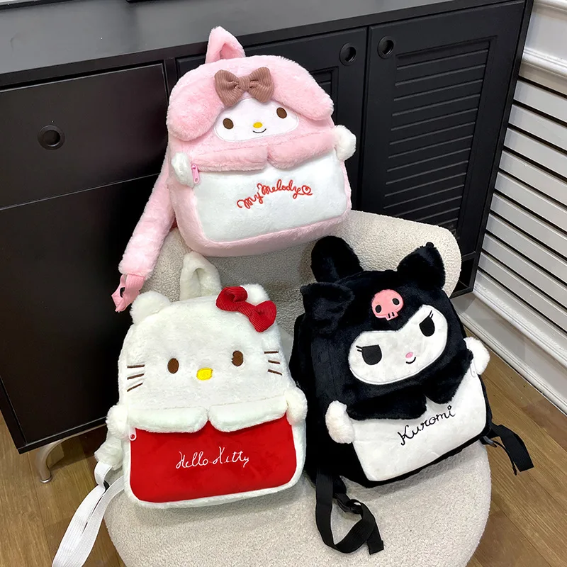 

Hello Kitty Sanrio Kuromi My Melody Backpack Anime Kawaii Plush Knapsack Cute Cartoon Girls Schoolbag Commuter Package Gifts
