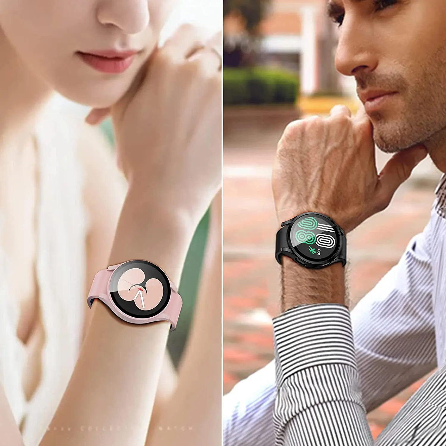 Стекло и чехол для samsung Galaxy watch 4 44 мм 40 аксессуары из поликарбоната универсальный