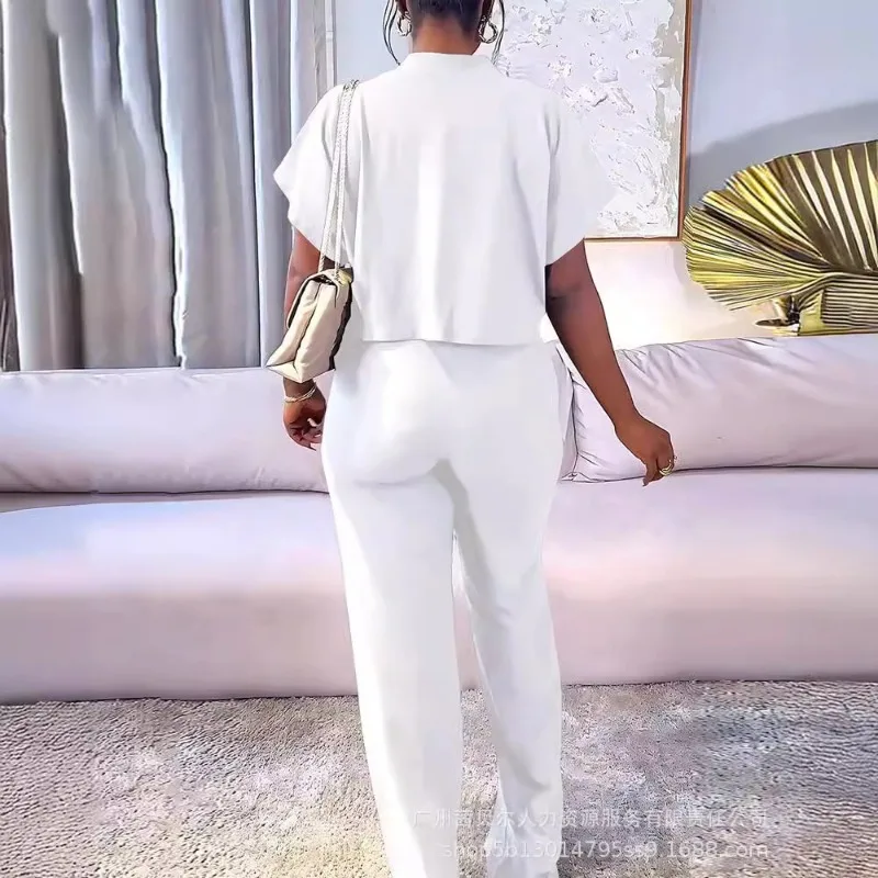 Новинка весна-лето 2024 женская одежда однотонный повседневный костюм для поездок