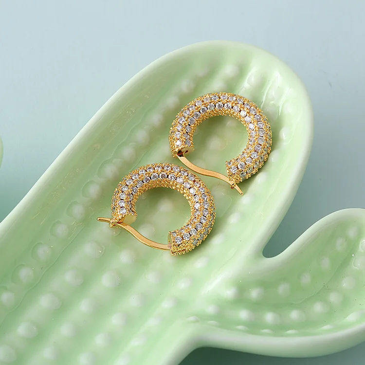 

2022 Simple French Style Xiaoqing New Micro Inlaid Zircon Ear Ring Women's Earrings Jewelry
