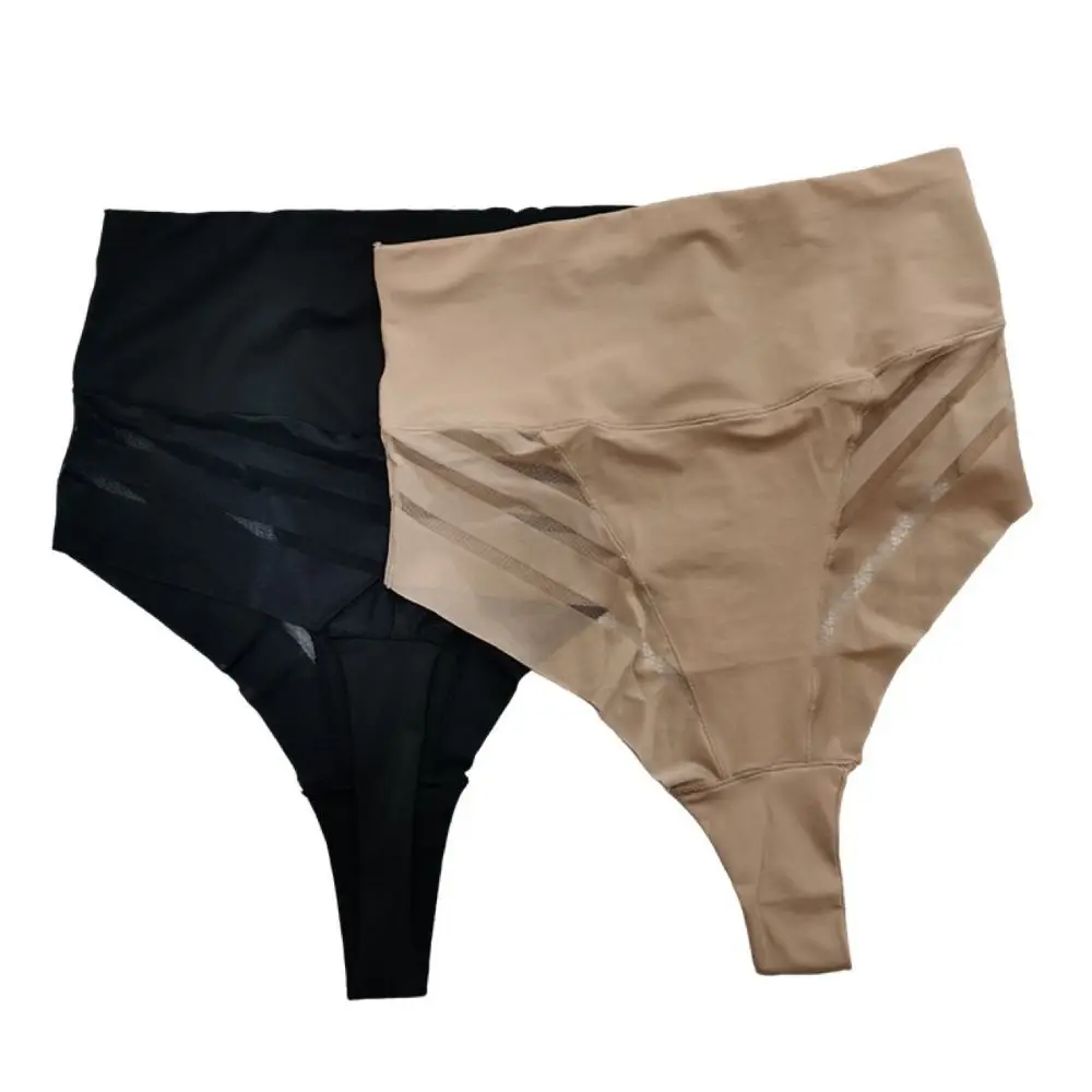 Простые сетчатые стринги с высокой талией подтягивающие ягодицы формирователь