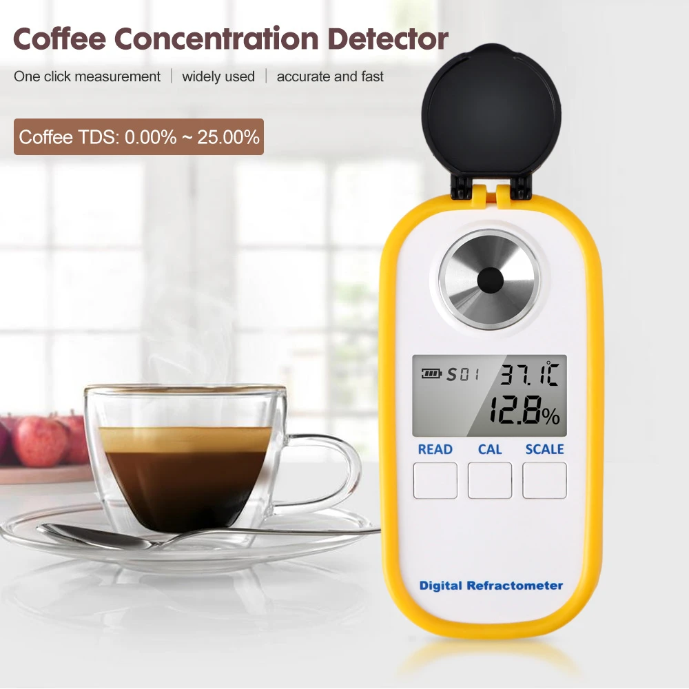 

2-in-1 Auto Digital Refractometer For Coffee Hydrometer Brix TDS Concentration Meter Tester Detector High Precision Measure Tool