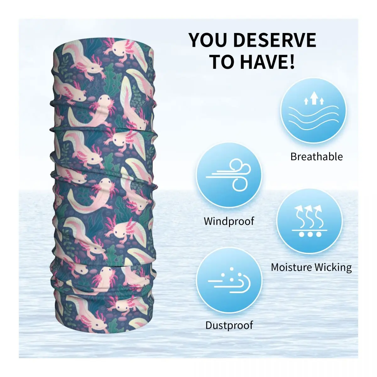 Симпатичная зимняя повязка на голову Axolotls обогреватель для шеи мужчин и женщин