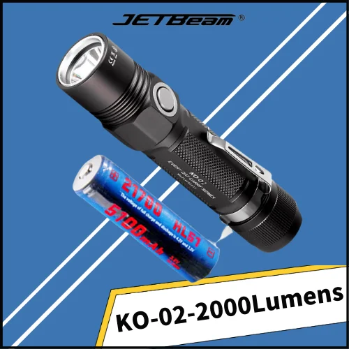 

JETBEAM KO-02 Tactical Flashlight 2000Lumens CREE XHP35 LED USB Charging With 18650 Battery For Camping Searching