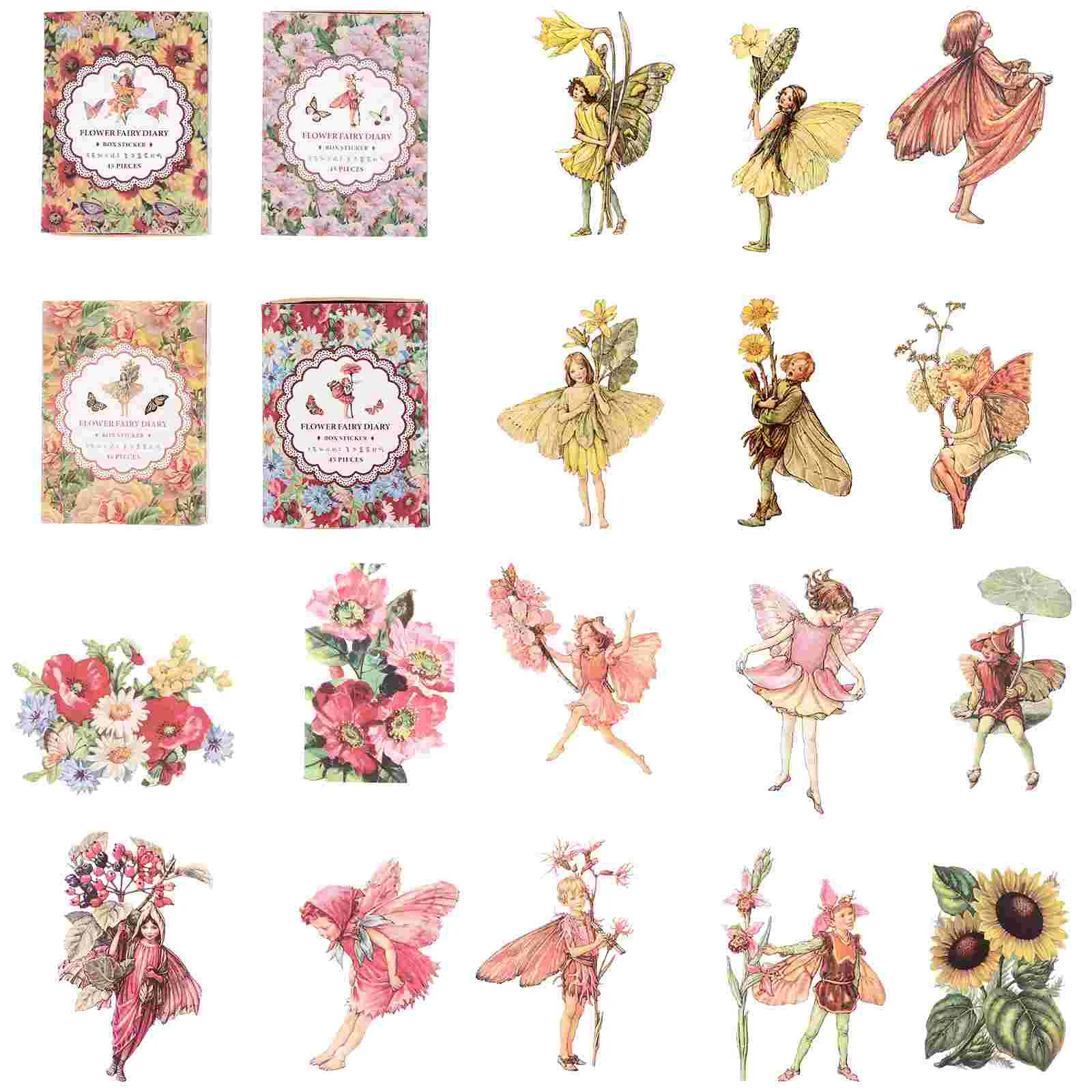 

Stickers Fairy Scrapbook Sticker Vintage Decorative Diary Planner Girl Washi Adhesive Journaling People Diy Flower Tale Fairies