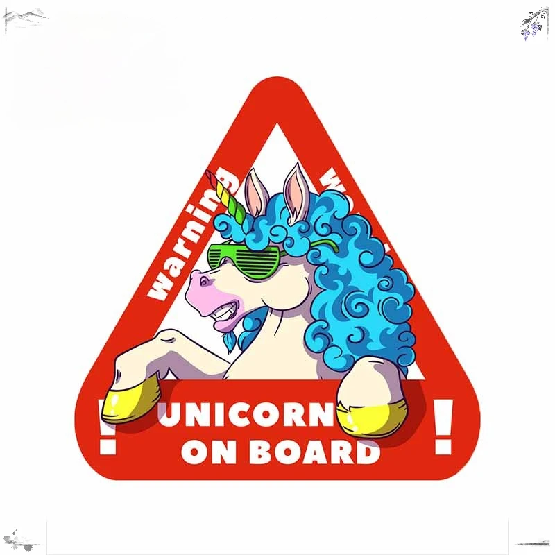 Персонализированный мультяшный единорог на борту авто наклейка модная аниме