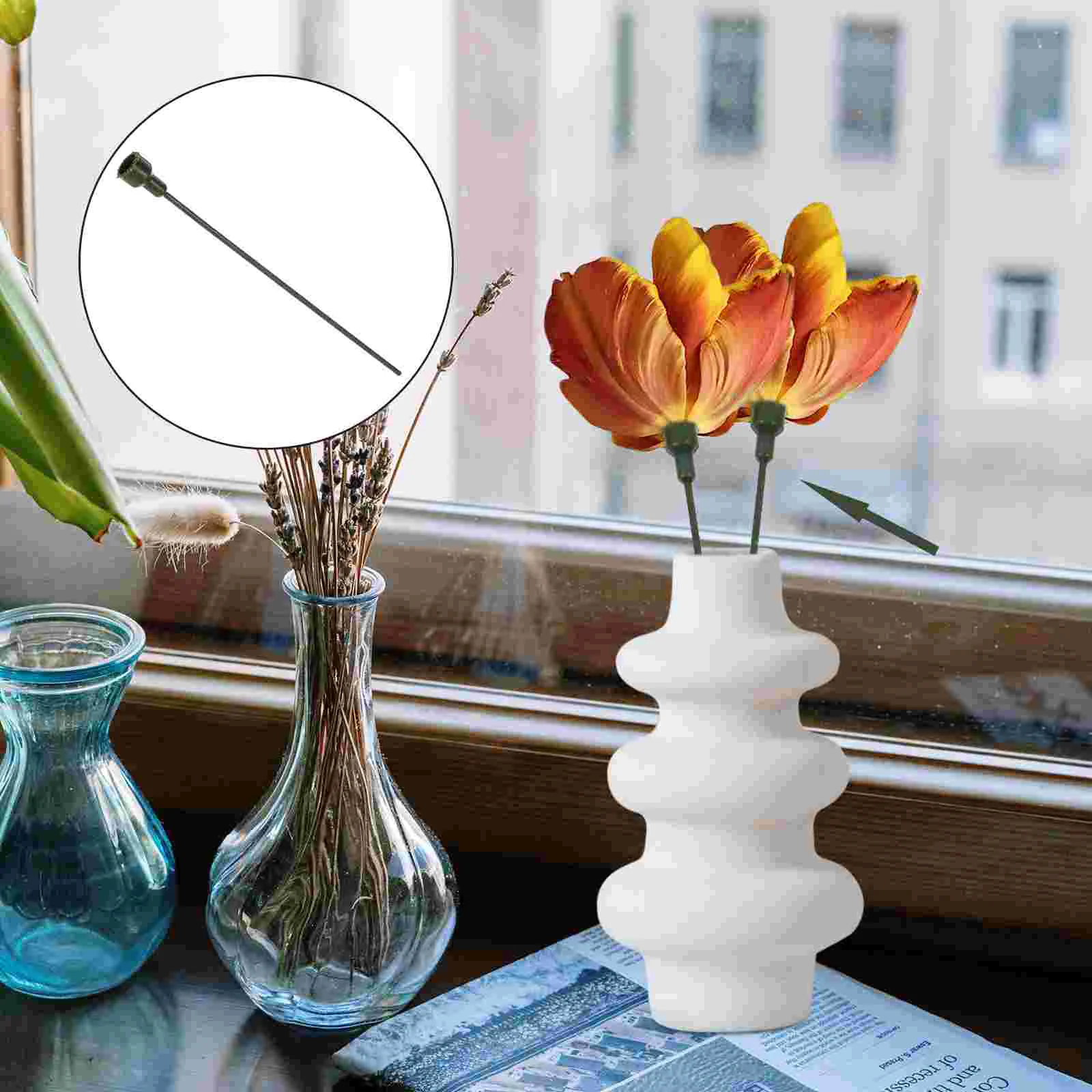 

Wire Stem Flower Florist Stems Floral Flowers Bouquet Silk Handle Bridal Arrangement Craft Gauge Stand Holder Picks