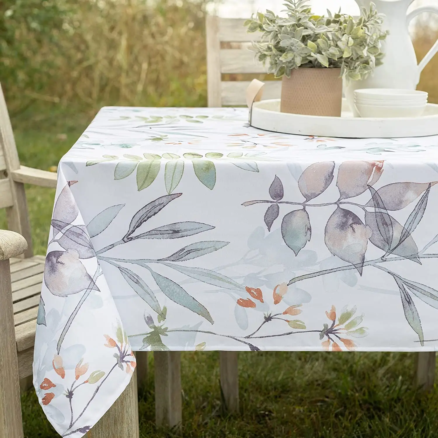 

Plant Home Tablecover Kitchen Print Table Flower Summer Polyester Tablecloth Decoration Suitable Waterproof Simplicity Picnic