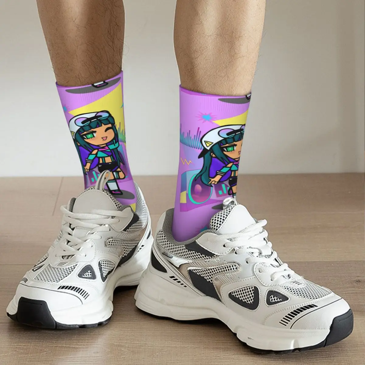 Забавные сумасшедшие Компрессионные носки для мужчин классные винтажные Gacha