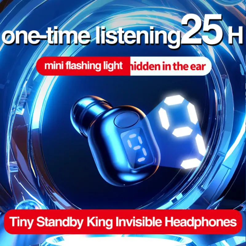 

Single Headset Invisible In-ear Business Headset Digital Display Handsfree Headset True Stereo Sports Headphones M5 Mini
