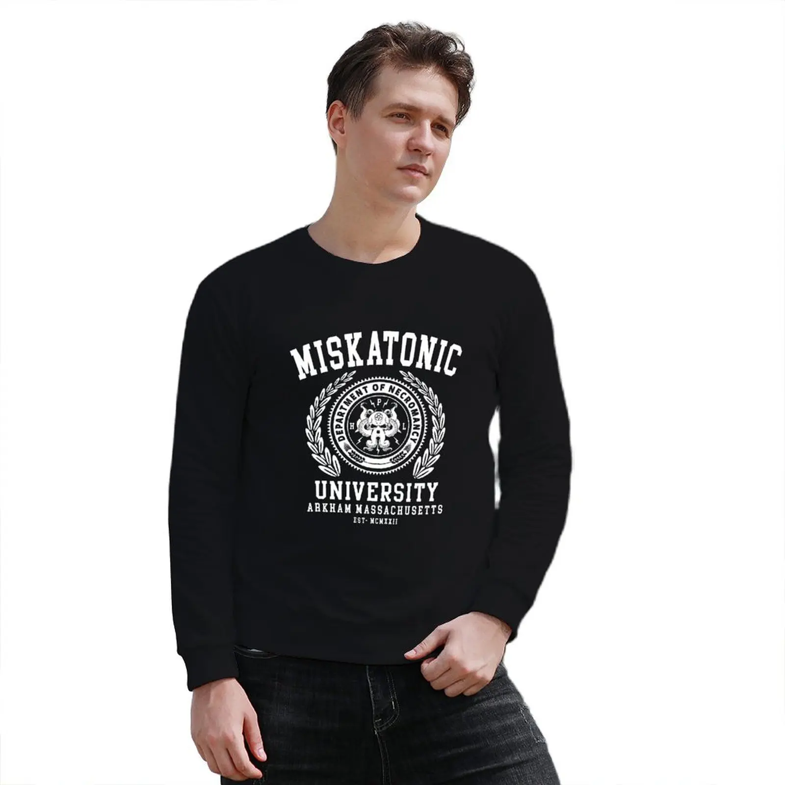 CTHULU AND LOVECRAFT - пуловер MISKATONIC UNIVERSITY с капюшоном одежда в стиле аниме осенние новинки
