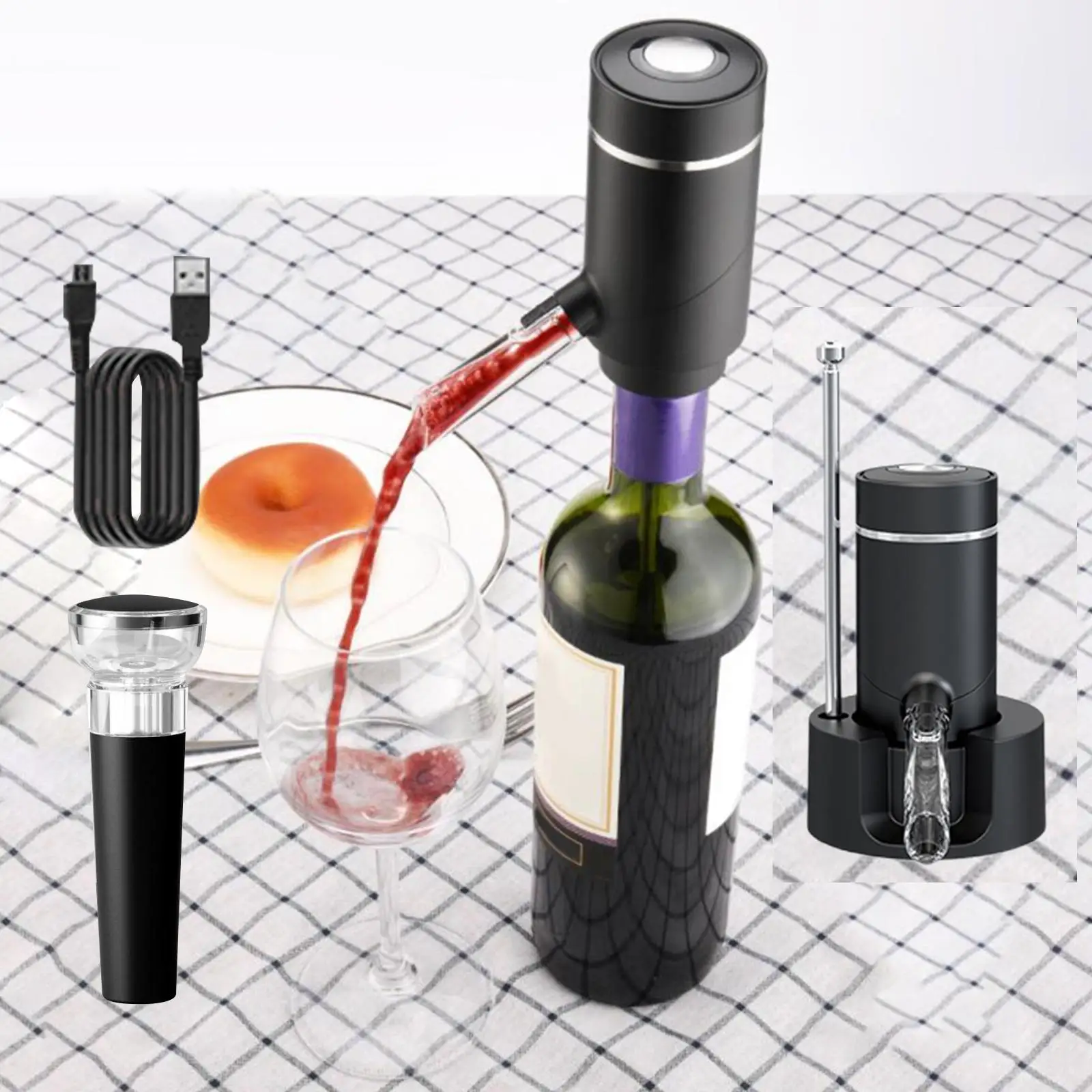 

Smart Electric Wine Aerator wine Stoppers Quick Sobering USB Charging for Home