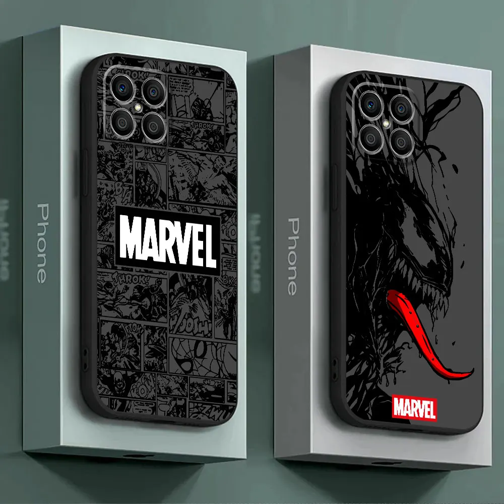 Silicone Armor Phone Case for Honor X7 Magic5 Lite X6a X8 X6 70 90 Pro 8X X8a X9a Marvel Venom Hero Cover